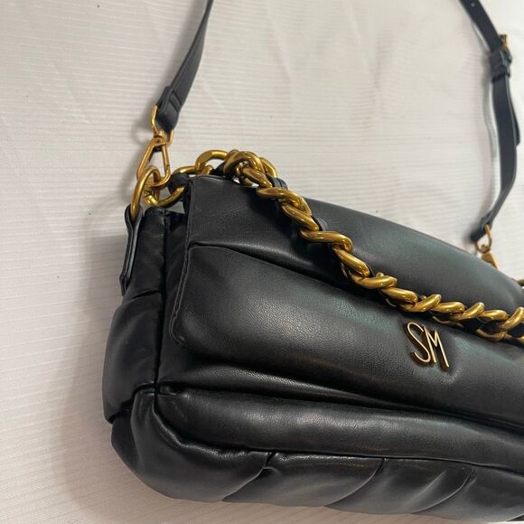 Steve Madden Black Quilted Coleman Purse Handbag - Picture 5 of 13